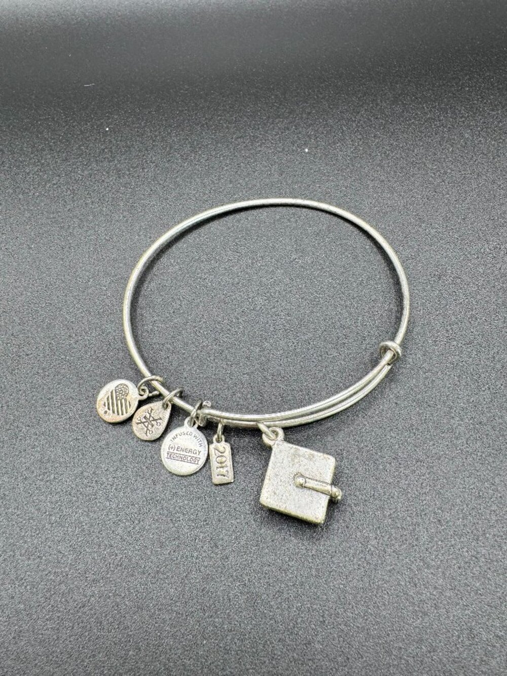 Alex and Ani Graduation Cap 2017 Rafaelian Silver Charm Bangle Bracelet